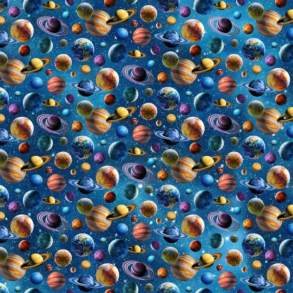 Northcott Fabrics Universe Blue Helios Stitches N Stuff