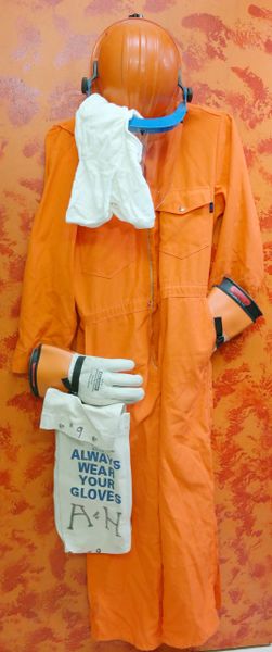 Arc Flash Suit Set with, 1 Bag, 1 Set of Gloves, 1 Body suit, 1 Head Sock, 1 Helmet