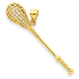 Polished 3-D Lacrosse Stick Pendant (JC-666)