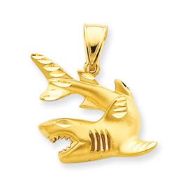 Diamond Cut Large Shark Charm (JC-860)