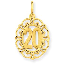 Number 20 in Oval Pendant (JC-869)