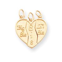 3 Piece Big Sis, Sis & Lil Sis Break-Apart Charm (JC-898)