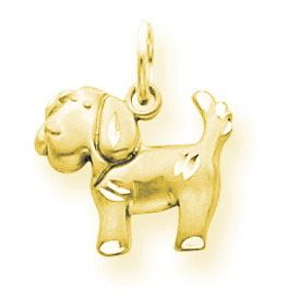 Satin & Diamond Cut Puppy Dog Charm (JC-906)