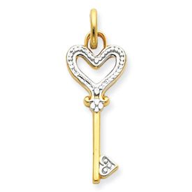 Two Tone Heart Key Charm (JC-911)