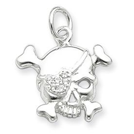 Pirate Skull and Crossbones with Heart Eye Patch Charm (JC-672)