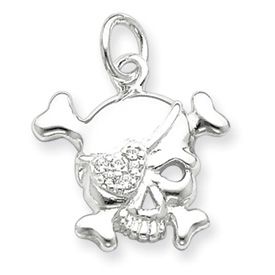 Pirate Skull and Crossbones with Heart Eye Patch Charm (JC-672)