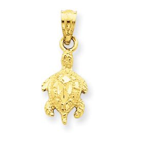 Diamond Cut Small Turtle Pendant (JC-941)