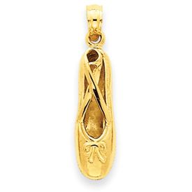 Polished 3-D Ballet Slipper Pendant (JC-792)