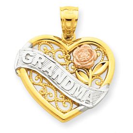 Three Tone Grandma Heart Charm (JC-105)