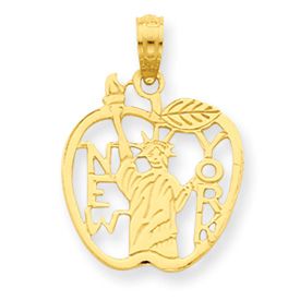 Cut Out New York with Statue of Liberty in Apple Pendant (JC-053)