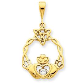 Claddagh Diamond .10 Carat Pendant (JC-035)