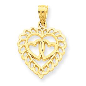 Heart w/ 2 Hearts Inside Charm (JC-681)