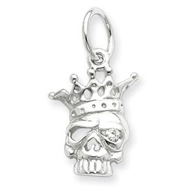 CZ Skull With Crown Charm (JC-791)