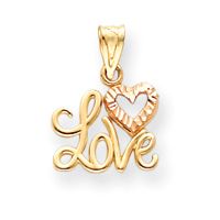 Two Tone Love Heart Pendant (JC-839)