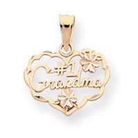 Two Tone #1 Grandma Heart Charm (JC-883)