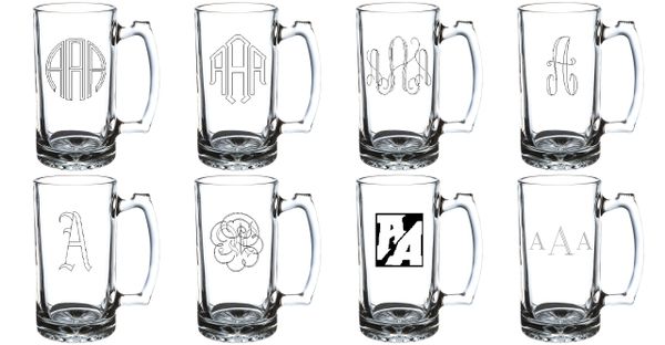 Four Custom Engraved Stein Glasses