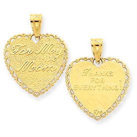 Reversible "For My Mom" Heart Charm (JC-100)