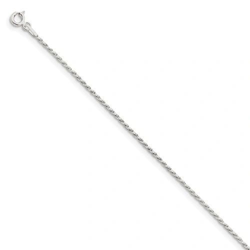 Sterling Silver 1.5 mm Diamond-Cut Rope Chain
