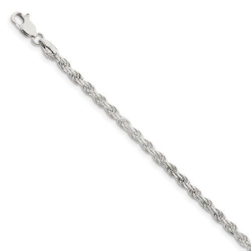 Sterling Silver 3.0 mm Diamond-Cut Rope Chain