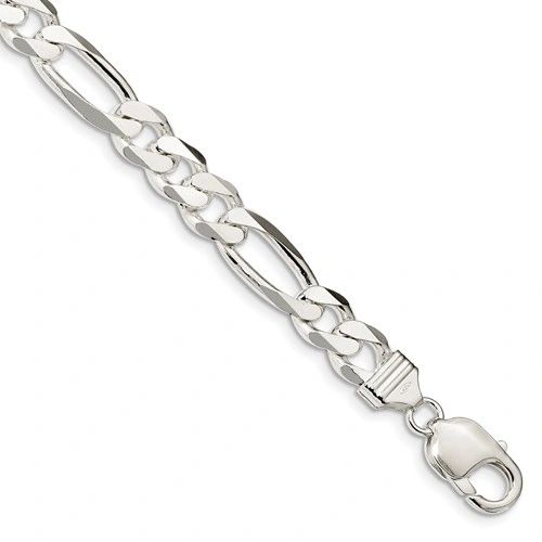 Sterling Silver 9.0 mm Figaro Chain