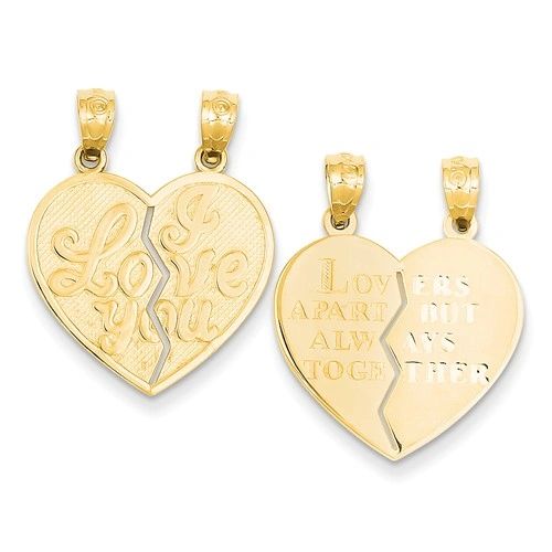 I Love You Heart Break-A-Part Reversible Pendant (JC-1199)