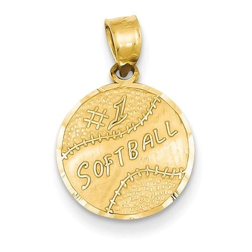 Number 1 Softball Disc Pendant (YC39)