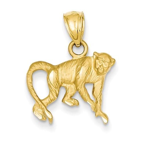 Diamond Cut Monkey Pendant (K3346)