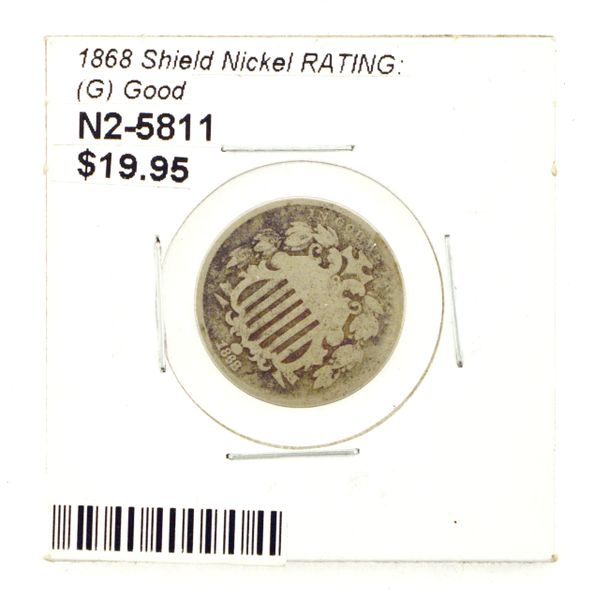 1868 Shield Nickel RATING: (G) Good