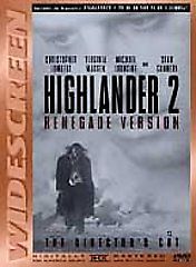 Highlander 2: The Quickening (DVD, 1998, Renegade Version Director's Cut)