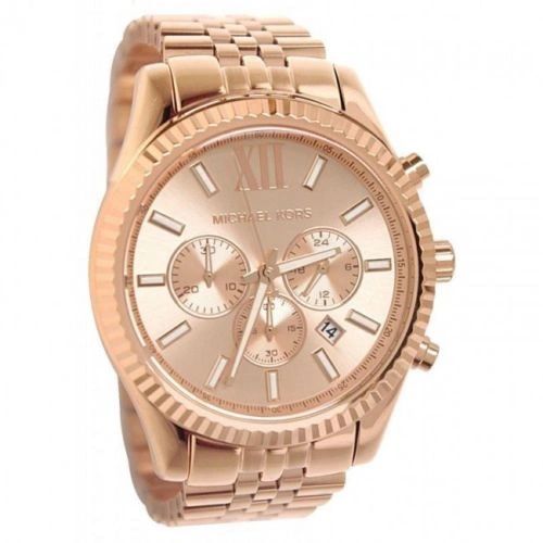 Michael Kors MK-8319 Lexington Chronograph Rose Gold Tone Mens Watch | JC  Jewelry & Loan