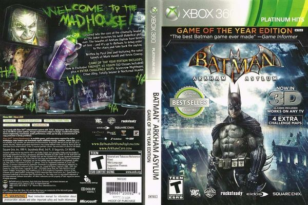 Batman Arkham Asylum Game of the Year Edition - Xbox 360 Game