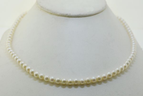 4.7 - 4.9 mm Cultured Saltwater Pearl Strand Necklace with 14K Gold Clasp