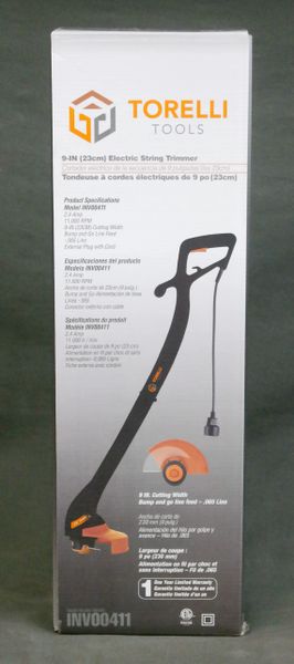 9" (23cm) Electric String Trimmer by TORELLI INV00411 2.4 AMP 11000 RPM .065 line