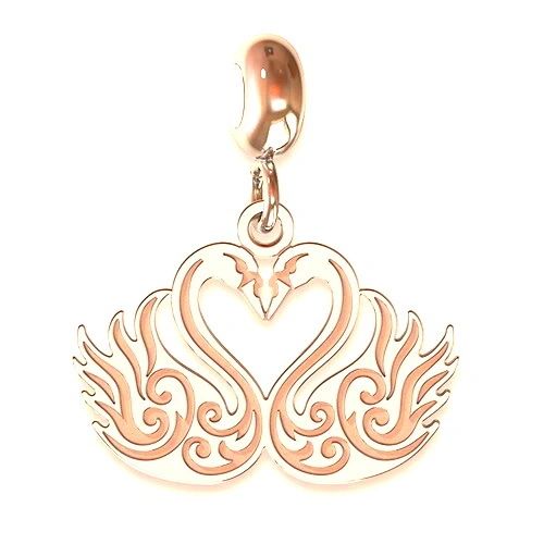 Swan Heart Charm