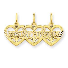 Triple Heart DC Best Friends Break Apart Charm (JC-055)