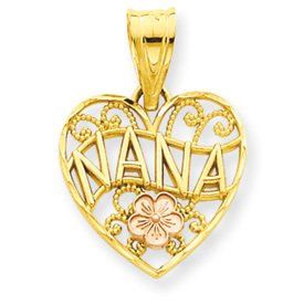 Two Tone Nana Heart Pendant (JC-068)