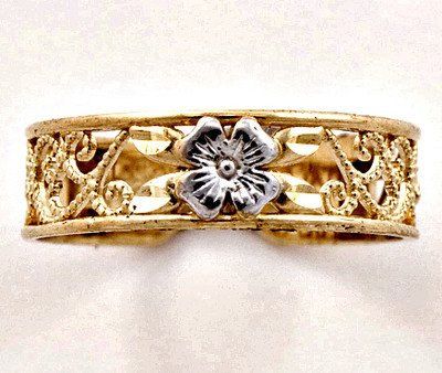 Filigree Two Tone Toe Ring (JC-077)