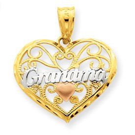 Three Tone Grandma Heart Pendant (JC-105)