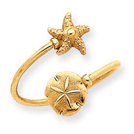 Sand Dollar & Starfish Toe Ring (JC-801)