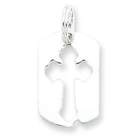 Dog Tag Cross Charm (JC-923)