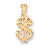 Diamond Cut Dollar Sign Pendant (JC-951)