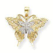 Two Tone Filigree Butterfly Pendant (JC-958)