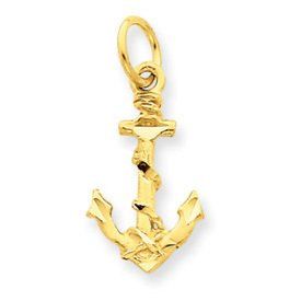 Diamond Cut Rope and Anchor Charm (JC-1025)