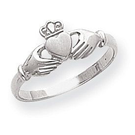 Ladies Polished & Satin Claddagh Ring (JC-048)