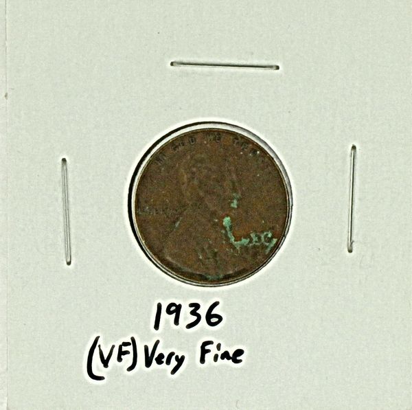 1936 United States Lincoln Wheat Penny Rating (VF) Very Fine
