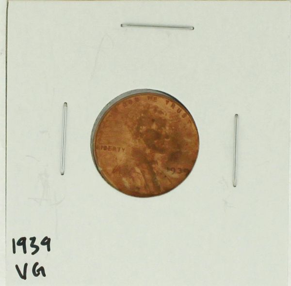 1939 United States Lincoln Wheat Penny Rating (VG) Very Good