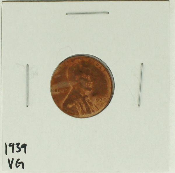 1939 United States Lincoln Wheat Penny Rating (VG) Very Good