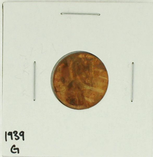 1939 United States Lincoln Wheat Penny Rating (G) Good