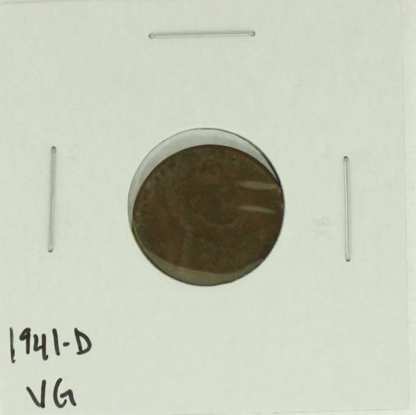 1941-D United States Lincoln Wheat Penny Rating (VG) Very Good