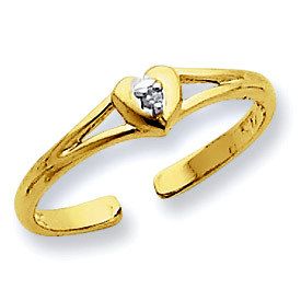 Genuine Diamond In Heart Toe Ring (JC-799)